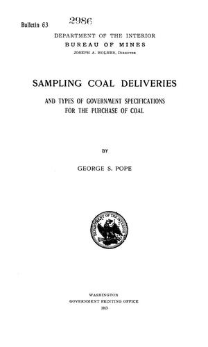 Sampling Coal Deliveries and Types of Government Specifications for the Purchase of Coal