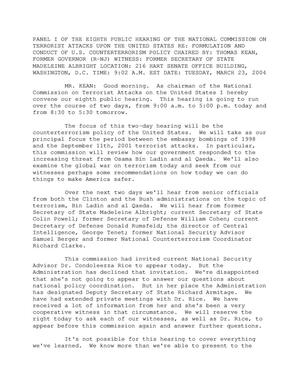Primary view of object titled 'Transcript of 9-11 Commission Hearing 8, March 23, 2004'.