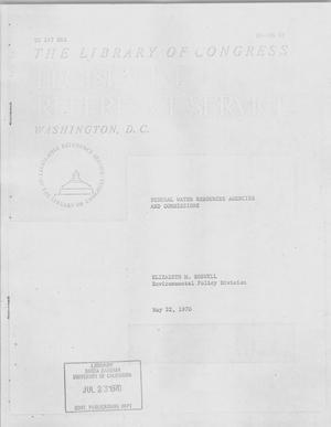 Library of congress, legislative reference service - 1970 may22