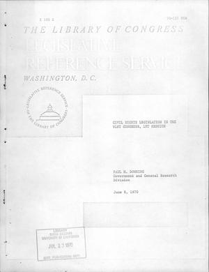 Civil rights legislation in the 91st Congress, 1st session