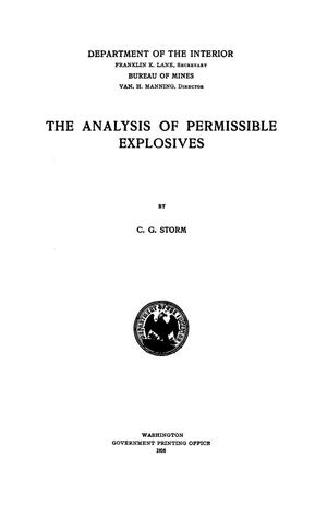 The Analysis of Permissible Explosives