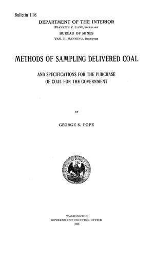 Methods of Sampling Delivered Coal and Specifications for the Purchase of Coal for the Government