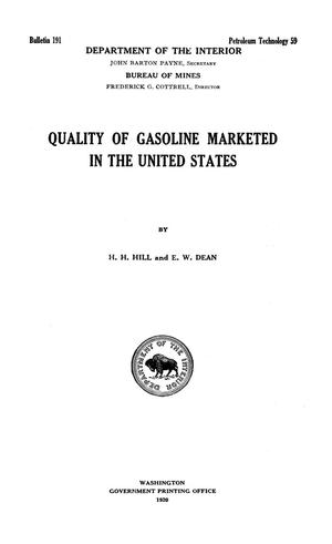 Quality of Gasoline Marketed in the United States
