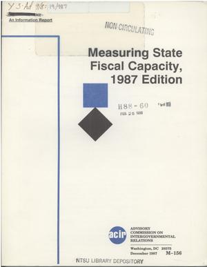 Measuring state fiscal capacity, 1987 edition