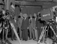 Photograph: [Group of men being filmed for WBAP-TV]