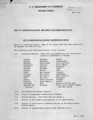 Primary view of object titled 'Key to Meteorological Records Documentation Series'.