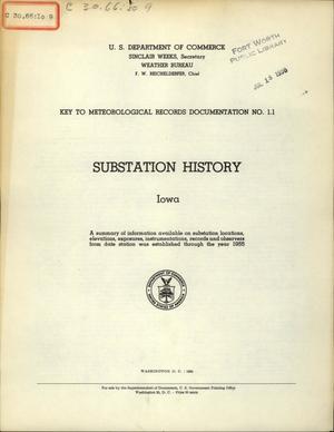 Primary view of object titled 'Substation History: Iowa'.