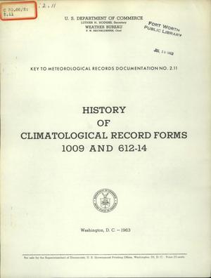 Primary view of object titled 'History of Climatological record forms.1009 and 612-14'.