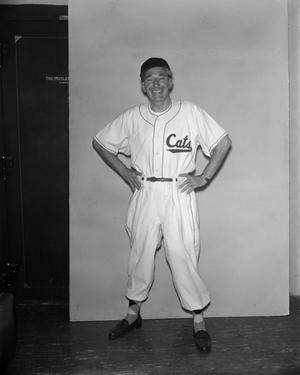[Bobby Peters in a baseball costume]