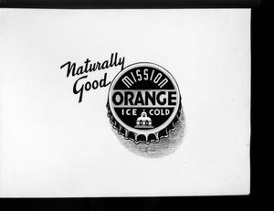 [Advertisement for Mission Orange soda]
