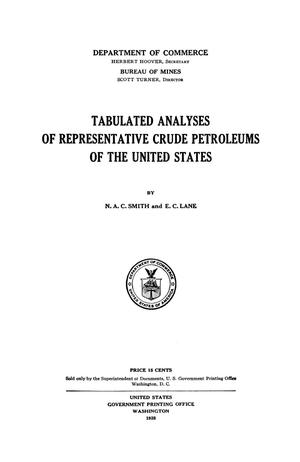 Tabulated Analyses of Representative Crude Petroleums of the United States