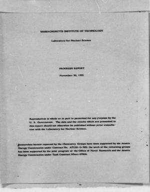 Progress Report No. 39 for the Period September 1, 1955 through November, 1955