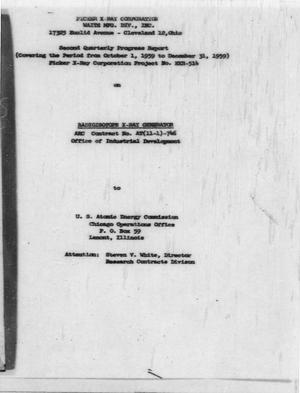 Radioisotope X-ray Generator. Quarterly Progress Report No. 2 Covering the Period from October 1, 1959 to December 31, 1959