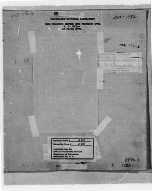 LMFR Progress Letter for February 1954