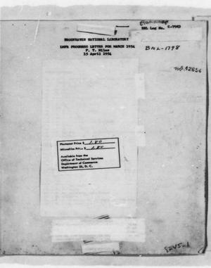 LMFR Progress Letter for March 1954