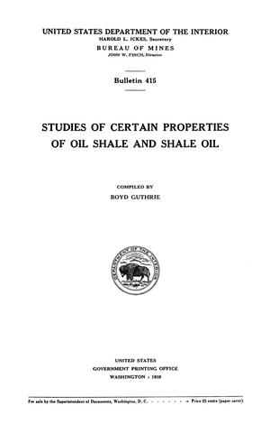 Primary view of Studies of Certain Properties of Oil Shale and Shale Oil