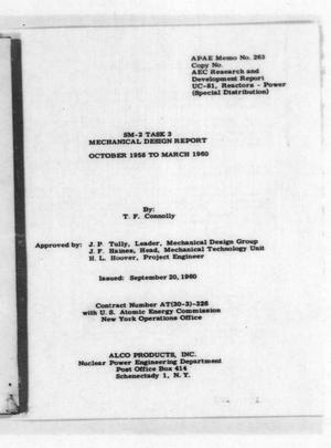 SM-2 Task 3 Mechanical Design Report: October 1958 to March 1960