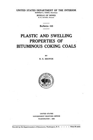 Plastic and Swelling Properties of Bituminous Coking Coals