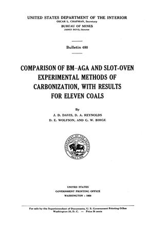 Primary view of object titled 'Comparison of BM-AGA and Slot-Oven Experimental Methods of Carbonization, with Results for Eleven Coals'.
