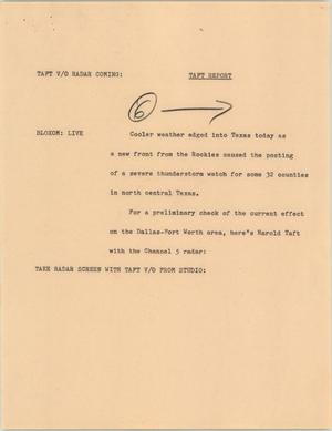 Primary view of object titled '[News Script: Taft report]'.