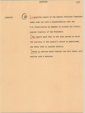 Primary view of object titled '[News Script: Constitution amendment recommended]'.