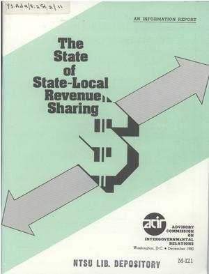 The state of state-local revenue sharing