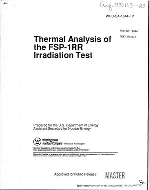 Thermal analysis of the FSP-1RR irradiation test