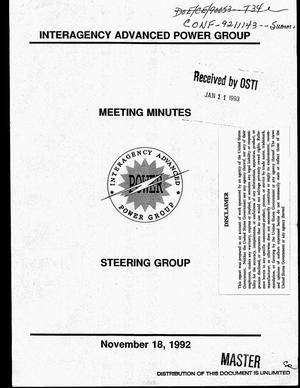 Interagency Advanced Power Group Steering Group meeting minutes