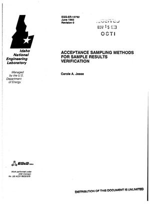 Acceptance sampling methods for sample results verification