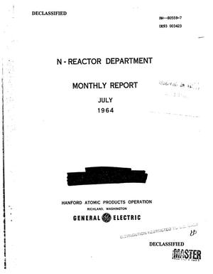 N-Reactor Department monthly report, July 1964