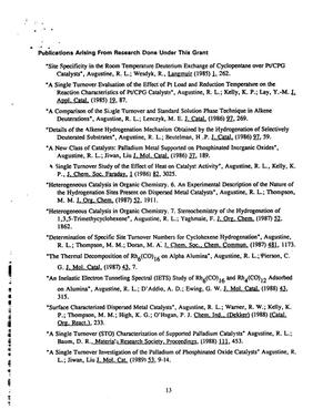 Systematic preparation of selective heterogeneous catalysts. Final report, September 1, 1984--August 31, 1991