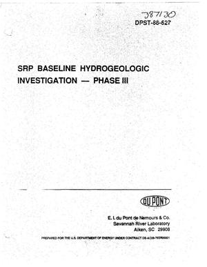 SRP Baseline Hydrogeologic Investigation, Phase 3