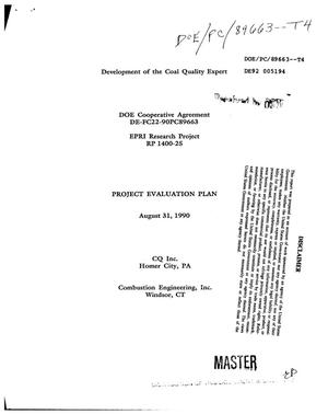 Development of the coal quality expert: Project evaluation plan. [Technical progress report, May--July 1990]
