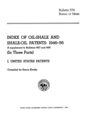 Index of Oil-Shale and Shale-Oil Patents, 1946-56: A Supplement to Bulletins 467 and 468: (In Three Parts) [Part 1]. United States Patents