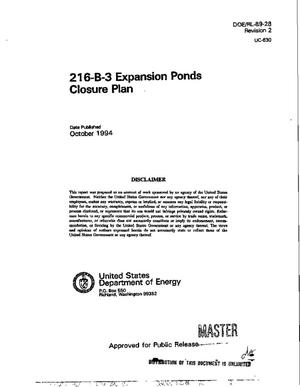 216-B-3 expansion ponds closure plan