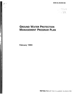 Ground Water Protection Management Program Plan