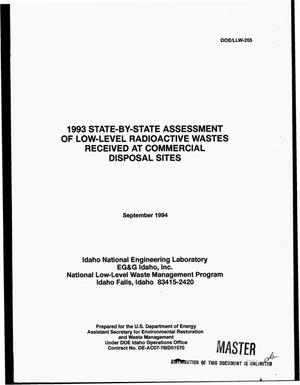 1993 State-by-state assessment of low-level radioactive wastes received at commercial disposal sites