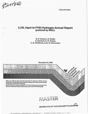 LLNL input to FY94 hydrogen annual report