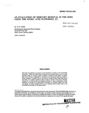 An evaluation of mercury removal in the IDMS using the nitric acid flowsheet