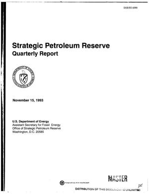 Strategic Petroleum Reserve. Quarterly report