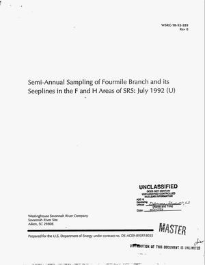 Semi-annual sampling of Fourmile Branch and its seeplines in the F and H Areas of SRS: July 1992