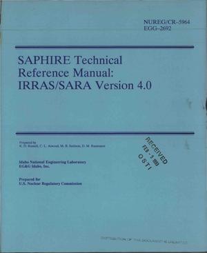 SAPHIRE technical reference manual: IRRAS/SARA Version 4.0