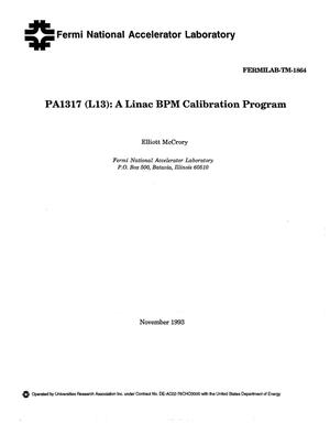 PA1317(L13): A linac BPM Calibration Program