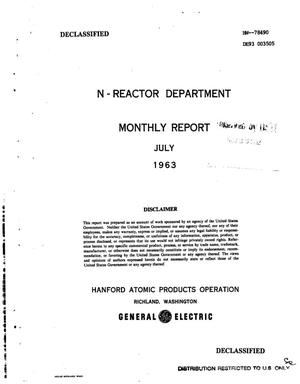 N-Reactor Department monthly report, July 1963