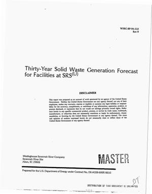 Thirty-year solid waste generation forecast for facilities at SRS