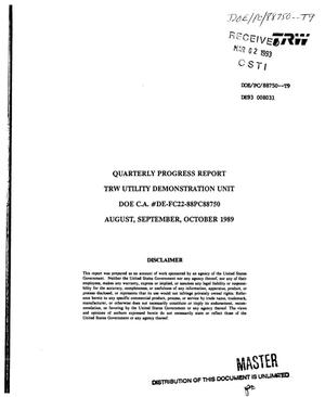 TRW Advanced Slagging Coal Combustor Utility Demonstration. Fourth Quarterly progress report, August 1989--October 1989
