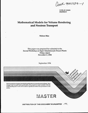 Mathematical models for volume rendering and neutron transport