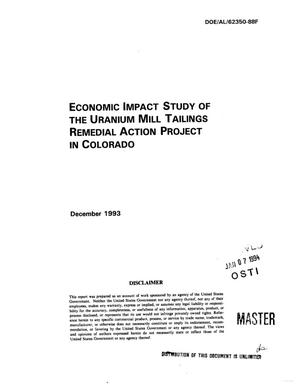 Economic Impact Study of the Uranium Mill Tailings Remedial Action Project in Colorado: Colorado State Fiscal Year 1993