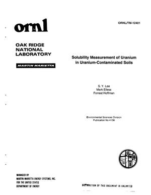 Solubility measurement of uranium in uranium-contaminated soils