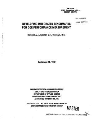 Developing integrated benchmarks for DOE performance measurement